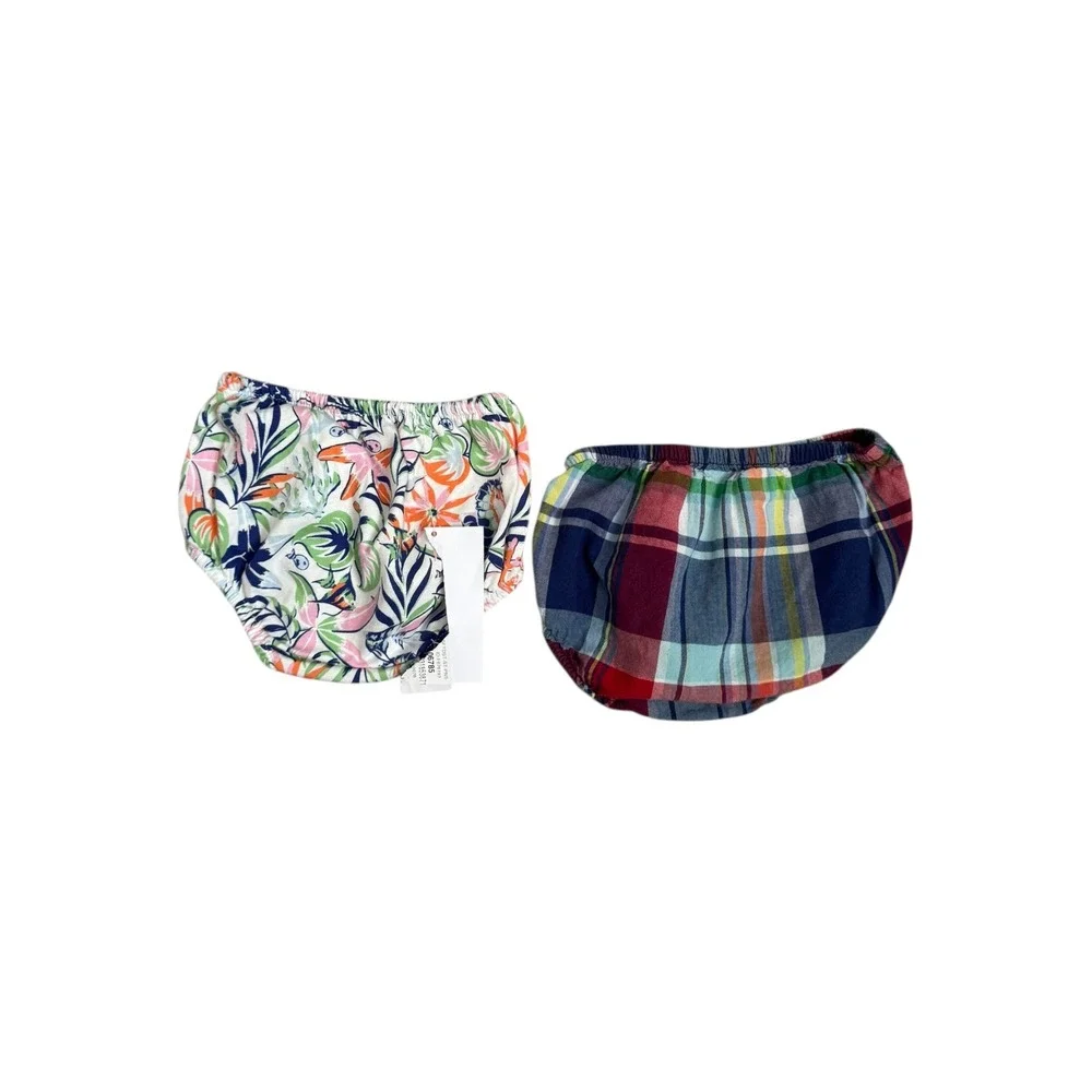 Ralph Lauren Baby Bloomers Diaper Cover Set 3-6M Floral‎ Plaid New With Tags